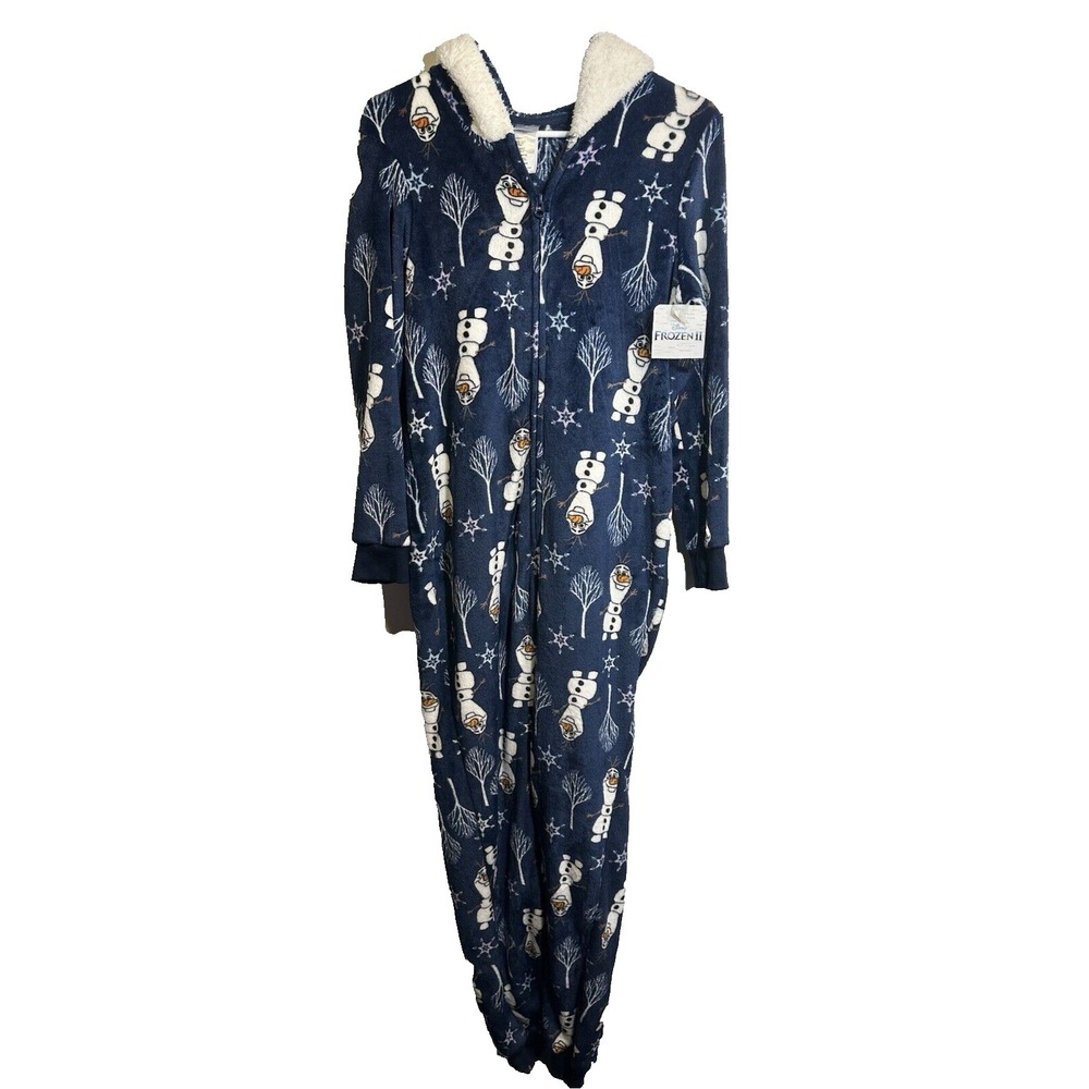 disney frozen womens sleeper long sleeve hooded‎ size small 4 6